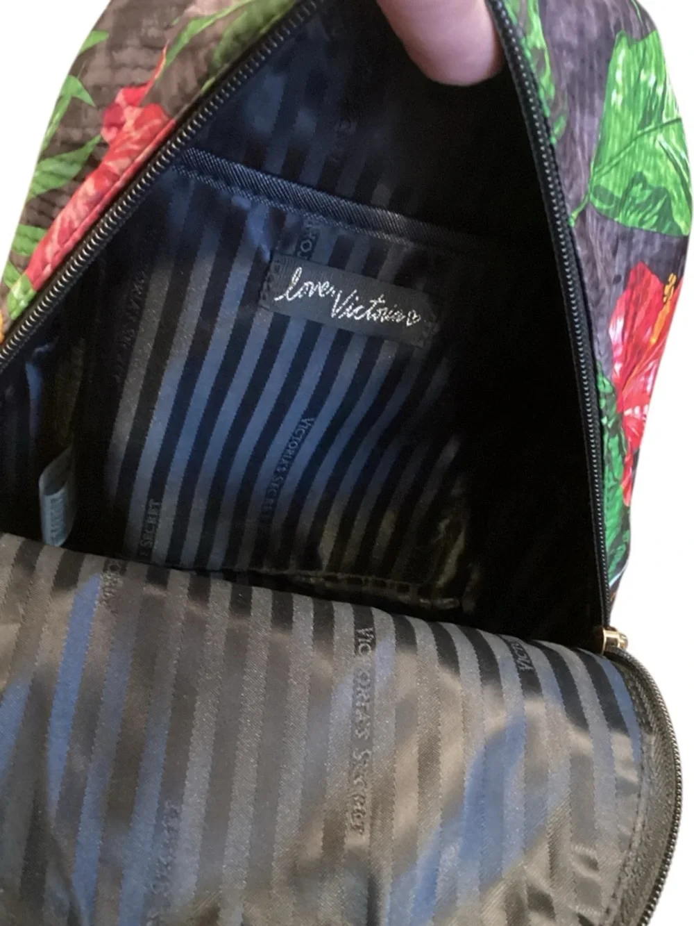Victoria's Secret Tropic‎ Jetsetter Mini Backpack Gold Chain Accent Straps